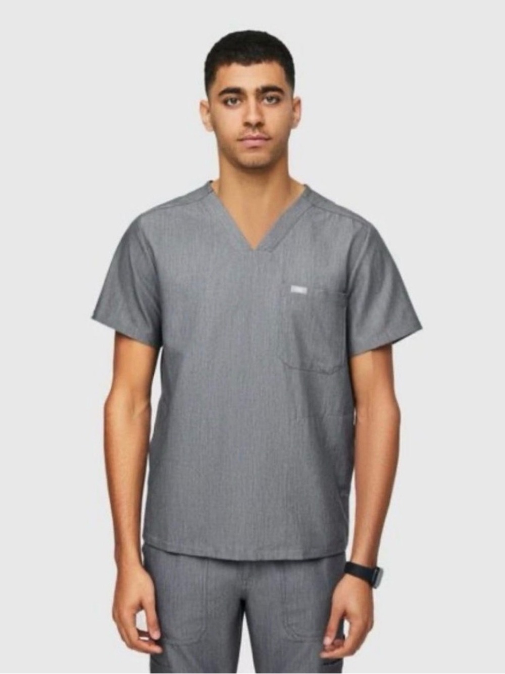 Figs Mens Graphite Chisec Three Pocket Scrub Top Large